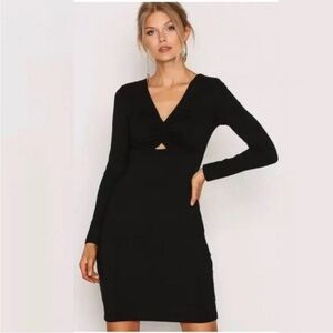 T by Alexander Wang || Twist Knot Keyhole Little Black Dress Stretch Modal Small